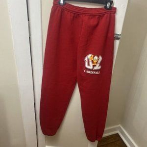 VTG Jerzees Garfield Drawstring Sweatpants Made In USA Red Men’s M U Of L